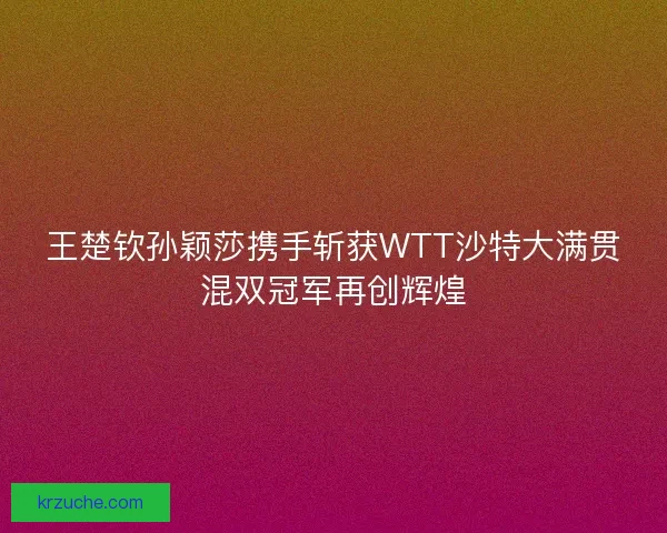 王楚钦孙颖莎携手斩获WTT沙特大满贯混双冠军再创辉煌