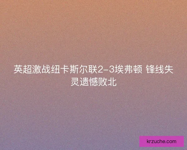 英超激战纽卡斯尔联2-3埃弗顿 锋线失灵遗憾败北