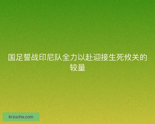 国足誓战印尼队全力以赴迎接生死攸关的较量